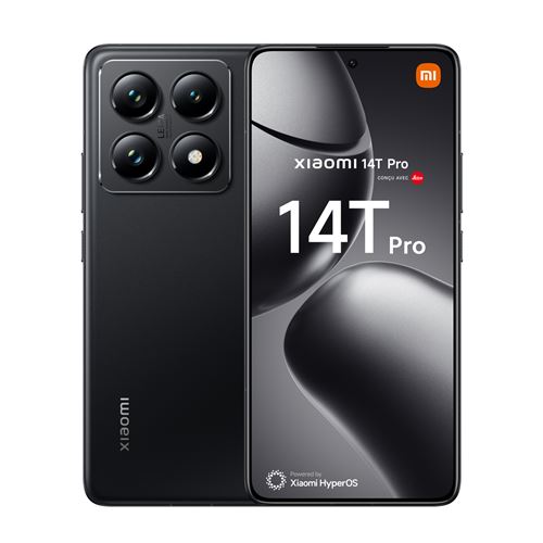 Smartphone Xiaomi 14T Pro 6,67 5G Double nano SIM 512 Go Noir Titane conçu avec Leica