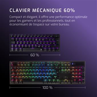 Clavier sans fil gaming mécanique Azerty Onlan CA-100 TKL Noir