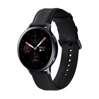 Montre connectée Samsung Galaxy Watch Active2 44 mm Boîtier Acier Bracelet en cuir Noir Diamant