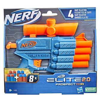 Jeu de plein air Nerf Blaster Elite 2.0 Prospect QS4 Bleu et Orange