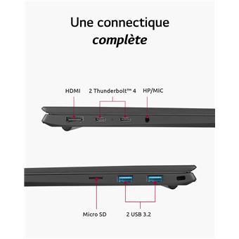 PC Portable LG Gram 17Z90R-AD7CF 17" Intel Core i7 32 Go RAM 2 To SSD Gris Charbon