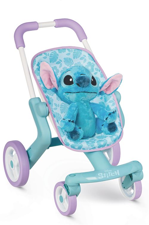 Poussette + Peluche Stitch Smoby 7600251225 – Poignée Ergonomique, Roues Multidirectionnelles - vue 3