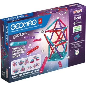 Jeu de construction magnétique Geomag Ecofriendly 60 pièces Glitter