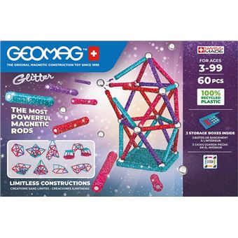 Jeu de construction magnétique Geomag Ecofriendly 60 pièces Glitter