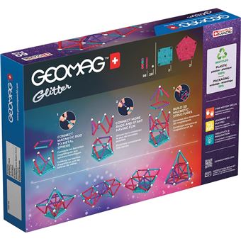 Jeu de construction magnétique Geomag Ecofriendly 60 pièces Glitter