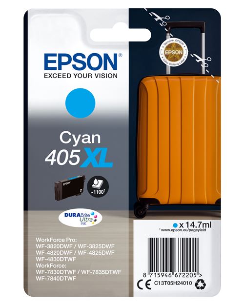 Cartouche d'encre Epson Valise 405 Cyan - vue 1