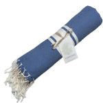 Fouta Febronie Traditionnelle Unie St Tropez Bleu jean