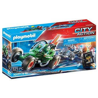 Playmobil Les policiers 70577 Police Karts de policier et bandit - 1