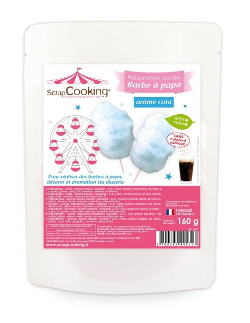 Préparation sucrée bleue pour barbe à papa ScrapCooking Arôme Cola 160 g
