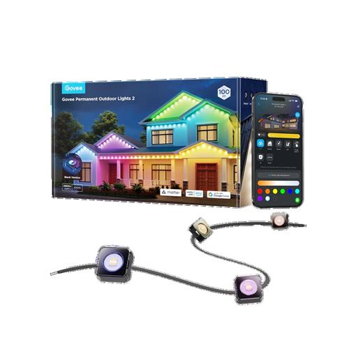 Bande Led Extérieure Permanente 30 M 12 V Rgbicw Ip67 Contrôleur Smart Govee