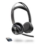 Micro casque sans fil Bluetooth Polycom Voyager Focus 2 avec réducteur de bruit ANC pour PC Gris et noir