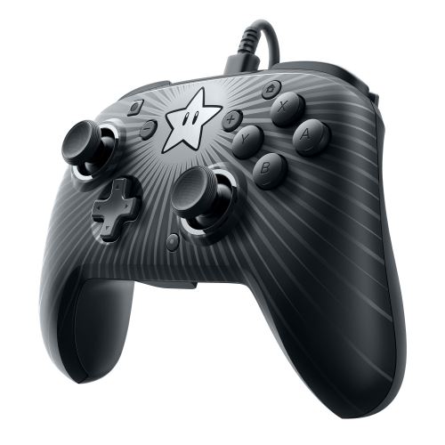 Manette Nintendo Switch filaire PDP Nintendo Faceoff Edition Super Mario Star Noire