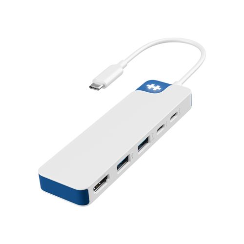 Hub USB-C Hyper Hyperdrive Flex5 Blanc et Bleu