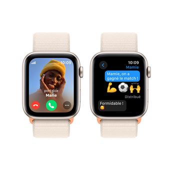 Apple Watch SE GPS + Cellular, boîtier en Aluminium Lumière Stellaire de 44mm avec boucle sport Lumière Stellaire