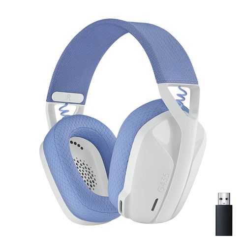 Casque Gaming sans fil Logitech G435 Lightspeed Bluetooth Blanc