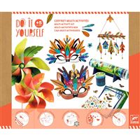 DJECO 8 Masques mosaïque Animaux de la jungle DIY à décorer : Chez