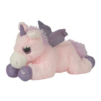 Peluche Nicotoy Licorne 27 cm Rose et Violet Modèle aléatoire