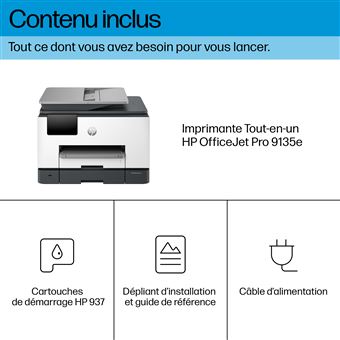 HP Officejet Pro 9135e All-in-One - Imprimante multifonctions - couleur - jet d'encre - Legal (216 x 356 mm) (original) - A4/Legal (support) - jusqu'à 23 ppm (copie) - jusqu'à 25 ppm (impression) - 250 feuilles - 33.6 Kbits/s - USB 2.0, LAN, hôte USB 2