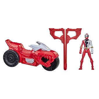Figurine Power Rangers Rip N Go Moto de combat T-Rex et Ranger rouge Dino Fury