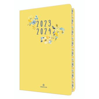 Agenda scolaire semainier Oberthur 2023 2024 25 PEFC S/S Tivoli Jaune