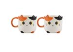 Set 2 Tasses à Espresso Itotal Chat Blanc et Orange