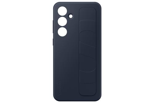Coque en silicone avec lanière pour Samsung Galaxy S24 FE Bleu foncé