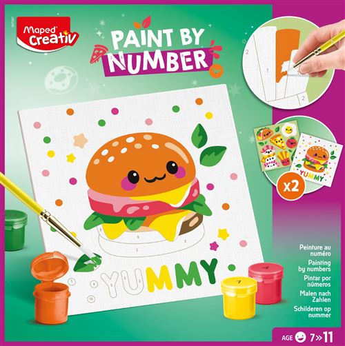 Peinture enfant au numéro Maped Creativ Burger et Multifood