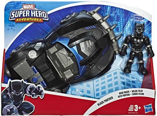 Figurine Marvel Super Heroes Adventures Black Panther et Véhicule