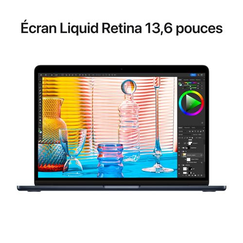 MacBook Air 15 pouces reconditionné avec puce Apple M2, CPU 8 cœurs et GPU  10 cœurs - Minuit - Éducation - Apple (BE)