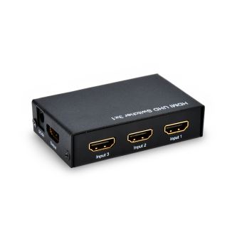 Commutateur HDMI UHD 3 en 1 Temium Noir - Connectique Audio