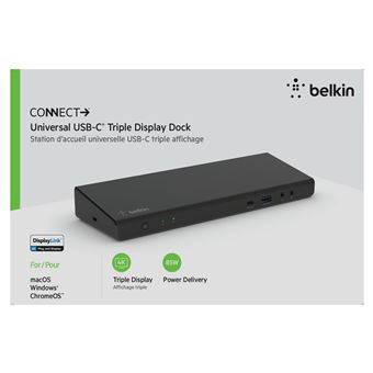 Station d'accueil Belkin Connect Universelle USB-C triple affichage Noir