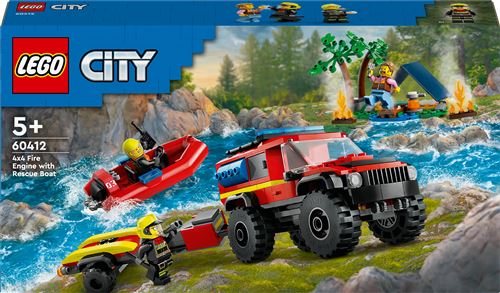 LEGO® City 60412 Le camion de pompiers 4x4 et le canot de sauvetage