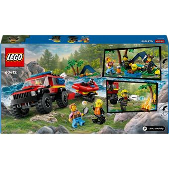 LEGO® City 60412 Le camion de pompiers 4x4 et le canot de sauvetage