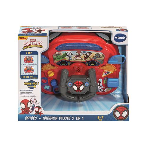 Simulateur de Conduite Vtech 80-580605 – Spidey Mission Pilote 2 en 1