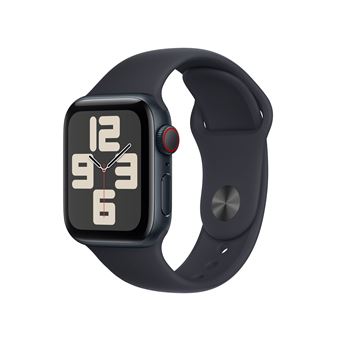 Apple Watch SE GPS + Cellular, boîtier en Aluminium Minuit de 40 mm avec bracelet sport Minuit S/M