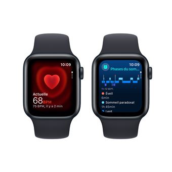 Apple Watch SE GPS + Cellular, boîtier en Aluminium Minuit de 40 mm avec bracelet sport Minuit S/M