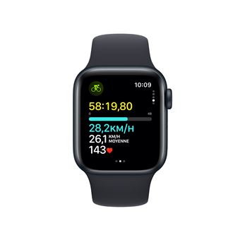 Apple Watch SE GPS + Cellular, boîtier en Aluminium Minuit de 40 mm avec bracelet sport Minuit S/M