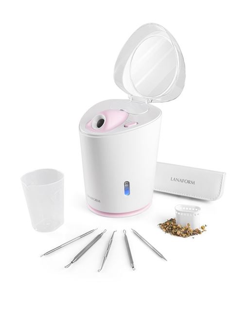 Sauna Facial À Vapeur Chaude Et Froide Lanaform Facial Luxury Steamer La131206 Blanc Et Rose
