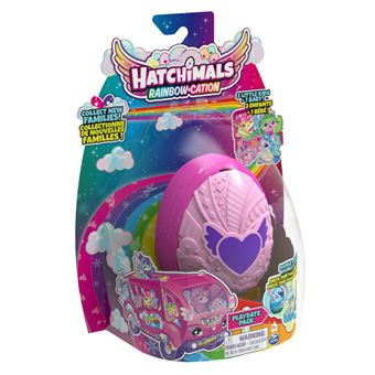 Pack figurines Hatchimals 4 Famille Surprise 3 enfants et 1 bébé S2 Modèle aléatoire