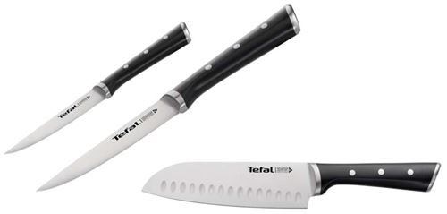 Pack de 3 couteaux Tefal Ingenio Ice force Gris et Noir