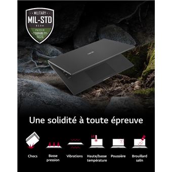 PC portable LG gram 17Z90R-AD78F i7/32/1 17" Intel Core i7-1360P 32 Go RAM 1024 Go SSD Noir