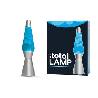 Lampe à poser Itotal Lave à base argentée Liquide Bleu et Blanc 30 W