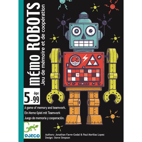 Jeu de cartes Djeco Mémo Robots