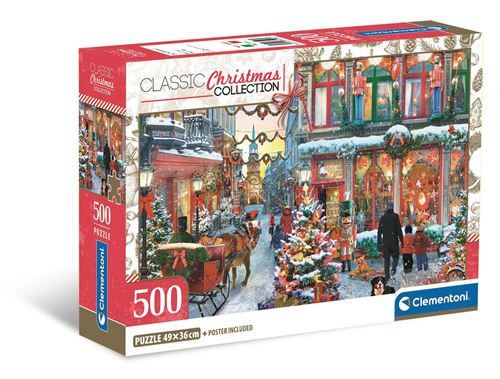 Clementoni Puzzle Noël Puzzle 500 Pièces Village Enneigé Poster - vue 1