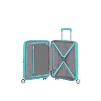 Valise American Tourister Soundbox 4 roues Extensible 55 cm Bleu