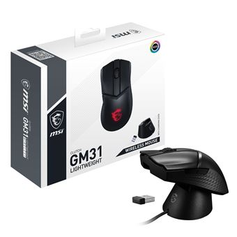 Souris gaming sans fil MSI Clutch GM31 Noir et rouge