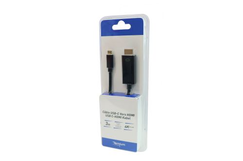 Câble USB Type C vers HDMI Temium Noir