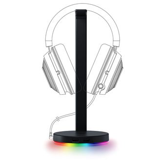 Support Casque Gaming RGB Avec Hub USB – Universel, Rétroéclairage, Pour Bureau, 24,2 Cm - 11