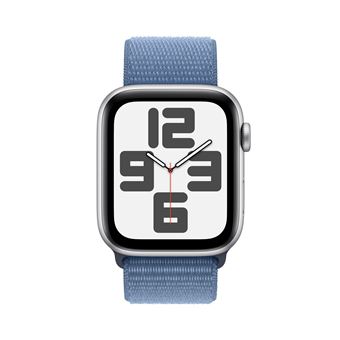 Apple Watch SE GPS, boîtier en Aluminium Argent de 44 mm avec boucle sport Bleu Hiver