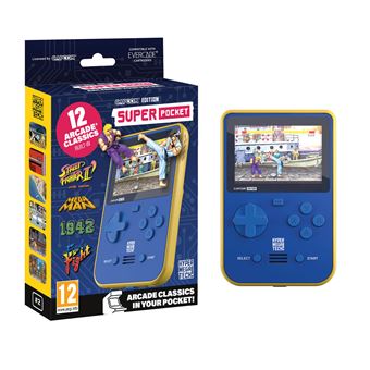 Console rétrogaming Just For Games Capcom Edition Super Pocket Bleu, Jaune et Blanc